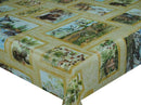 Natural Wildlife Beige  Vinyl Oilcloth Tablecloth
