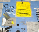 Seafood Diner Blue Vinyl Oilcloth Tablecloth