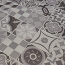 Extra Wide 160cm Round Wipe Clean Tablecloth Vinyl PVC Grey Tiles