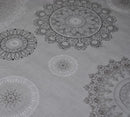 Mandala Grey Vinyl Oilcloth Tablecloth