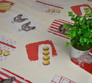 Country Kitchen Cream Vinyl Oilcloth Tablecloth