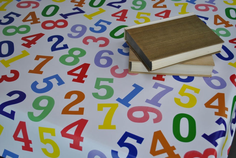 Just Numbers Vinyl Oilcloth Tablecloth