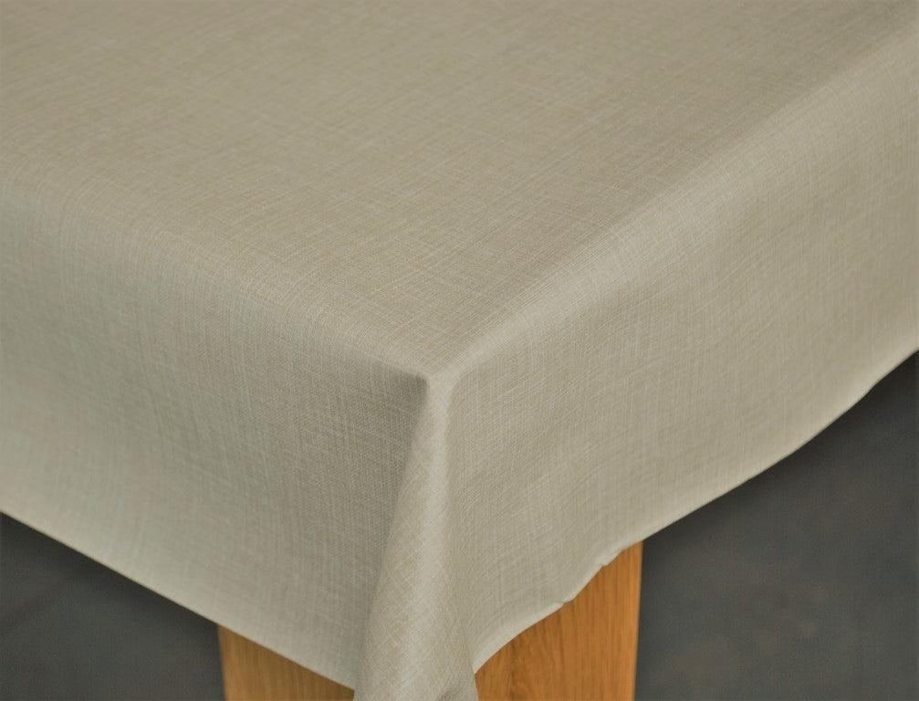 Linen Look Natural Vinyl Oilcloth Tablecloth Wipe Clean Tablecloths