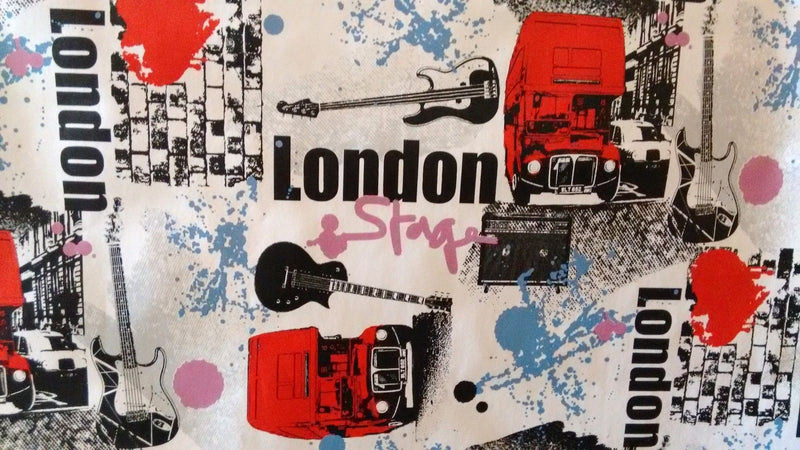 London Stage Vinyl Oilcloth Tablecloth