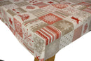 Swiss Red Christmas Patchwork Vinyl Oilcloth Tablecloth
