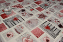 Red Christmas Wood Effect Vinyl Oilcloth Tablecloth