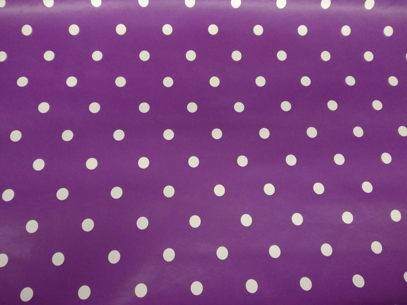 Purple Polka Dot Spot Vinyl Tablecloth