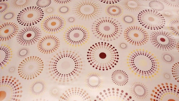 Starburst Beige  Vinyl Oilcloth Tablecloth