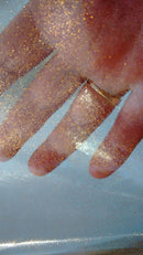 Glitter Gold Effect on Clear Vinyl Oilcloth Tablecloth