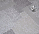 Round Wipe Clean Tablecloth Vinyl PVC 140cm Bruges Lace Grey