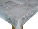 Round Wipe Clean Tablecloth Vinyl PVC 140cm Home Sweet Home Grey