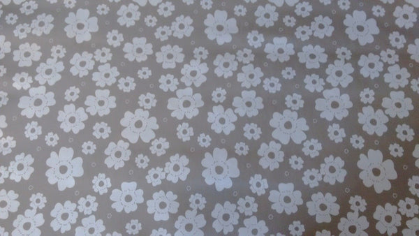 Round Wipe Clean Tablecloth Vinyl PVC 140cm Polly Grey