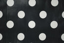 Round Wipe Clean Tablecloth Vinyl PVC 140cm Black Spot