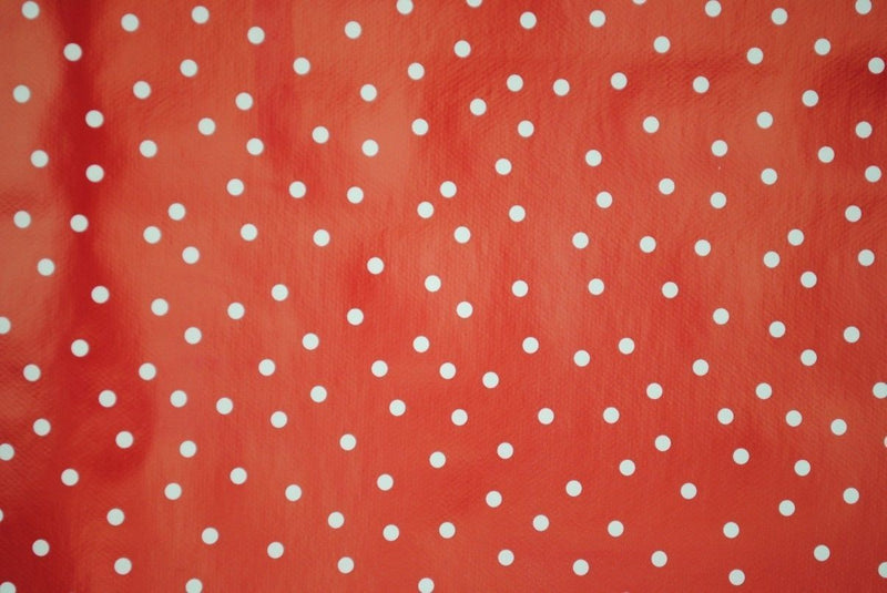 Round Wipe Clean Tablecloth Vinyl PVC 140cm Random Red Spot