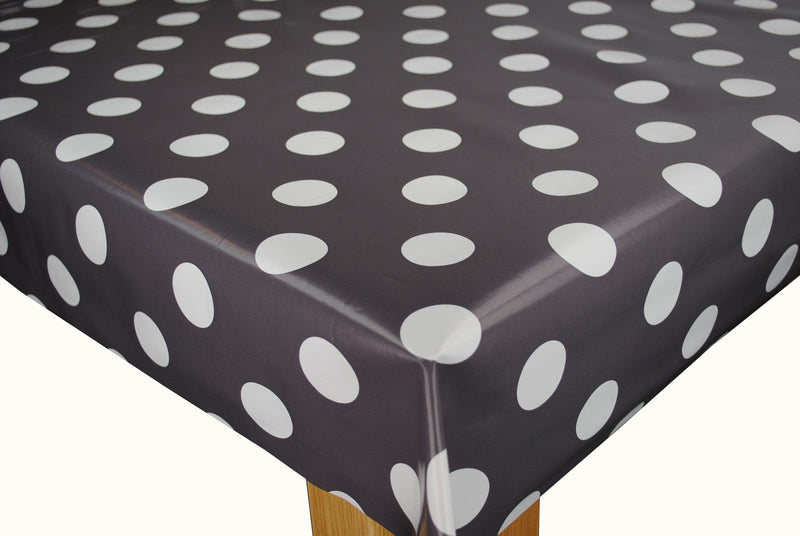 Round Wipe Clean Tablecloth Vinyl PVC 140cm Hot Spot Slate Grey
