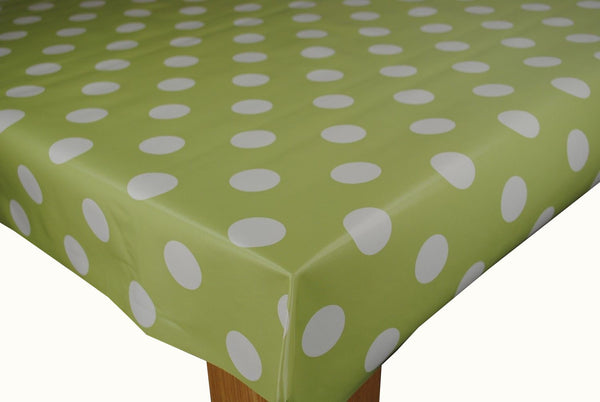 Round Wipe Clean Tablecloth Vinyl PVC 140cm Hot Spot Sage
