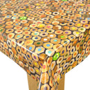 Round Wipe Clean Tablecloth Vinyl PVC 140cm Crayon Collection