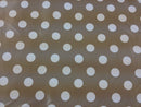 Round Wipe Clean Tablecloth Vinyl PVC 140cm Mocha Spot