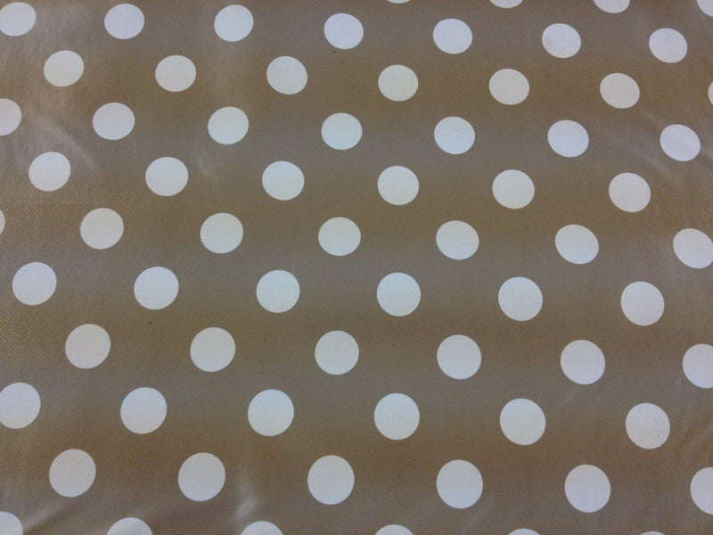 Round Wipe Clean Tablecloth Vinyl PVC 140cm Mocha Spot