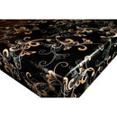 Square Wipe Clean Tablecloth Vinyl PVC 140cm x 140cm Black Swirl