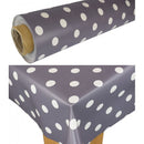 Square Wipe Clean Tablecloth Vinyl PVC 140cm x 140cm Grey Spot
