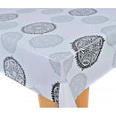 Square Wipe Clean Tablecloth Vinyl PVC 140cm x 140cm Ellie Grey
