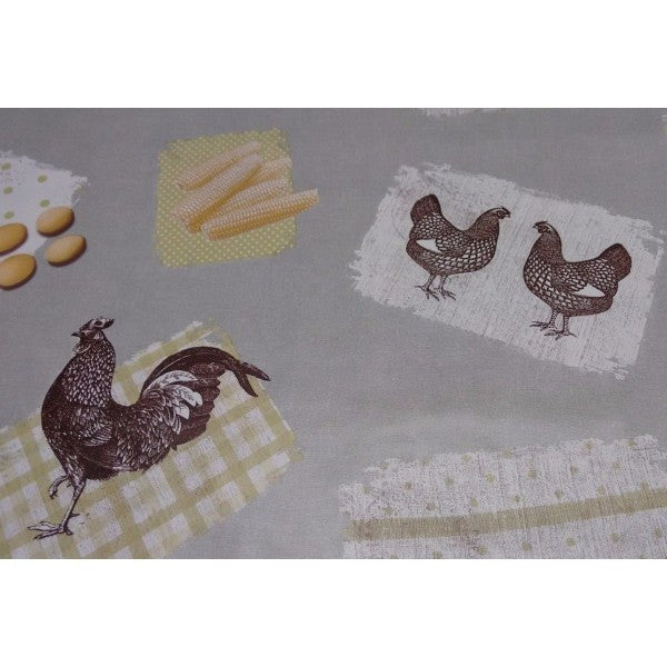 Square Wipe Clean Tablecloth Vinyl PVC 140cm x 140cm Country Kitchen Grey