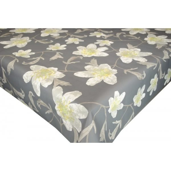 Square Wipe Clean Tablecloth Vinyl PVC 140cm x 140cm Layla Grey