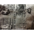 Square Wipe Clean Tablecloth Vinyl PVC 140cm x 140cm Statue of Liberty Mono