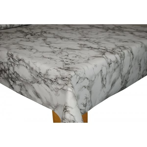 Square Wipe Clean Tablecloth Vinyl PVC 140cm x 140cm Marble Granite Effect Grey