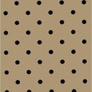 Square Wipe Clean Tablecloth Vinyl PVC 140cm x 140cm Taupe and Black Polka Dot