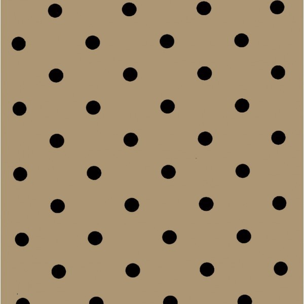 Square Wipe Clean Tablecloth Vinyl PVC 140cm x 140cm Taupe and Black Polka Dot
