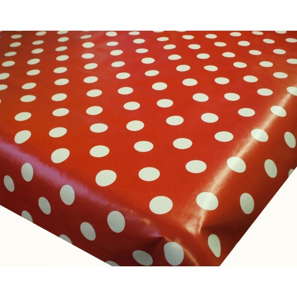 Square Wipe Clean Tablecloth Vinyl PVC 140cm x 140cm Red Spot