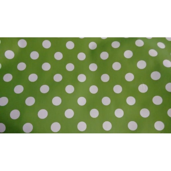 Square Wipe Clean Tablecloth Vinyl PVC 140cm x 140cm Green Spot