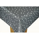 Square Wipe Clean Tablecloth Vinyl PVC 140cm x 140cm Random Grey Spot