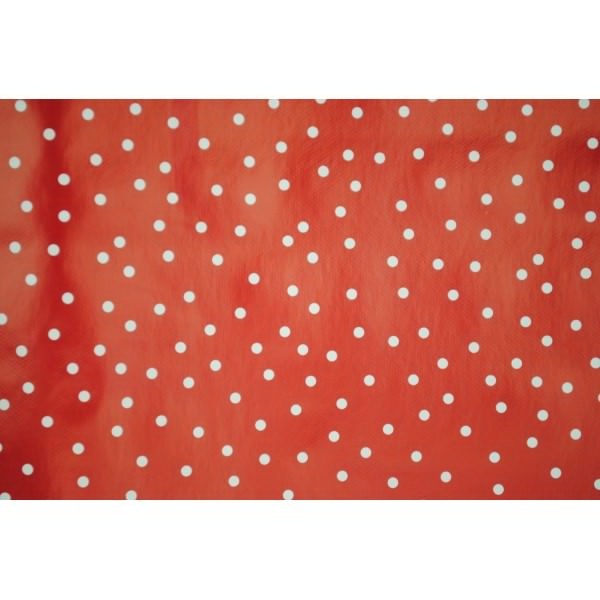 Square Wipe Clean Tablecloth Vinyl PVC 140cm x 140cm Random Red Spot