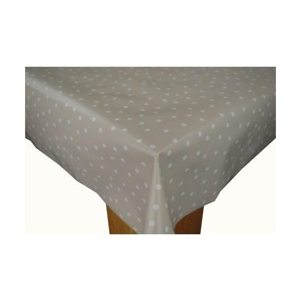 Square Wipe Clean Tablecloth Vinyl PVC 140cm x 140cm Random Beige Spot
