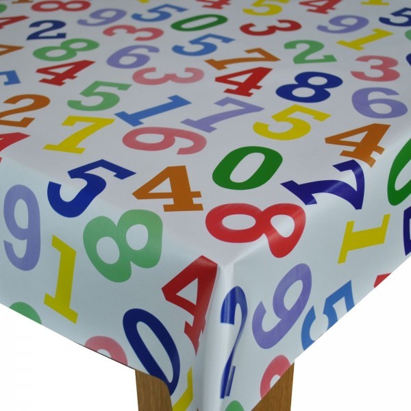 Square Wipe Clean Tablecloth Vinyl PVC 140cm x 140cm  Just Numbers