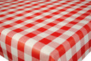 Round Wipe Clean Tablecloth Vinyl PVC 140cm RedGingham Check 25mm