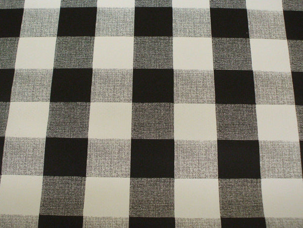 Square Wipe Clean Tablecloth Vinyl PVC 140cm x 140cm Black 25mm Gingham Check