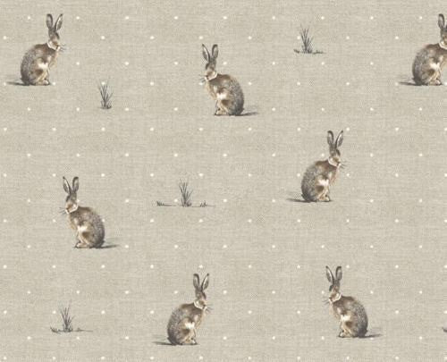 Round Wipe Clean Tablecloth PVC Oilcloth 132cm Hartley Hare ( Matte Finish)