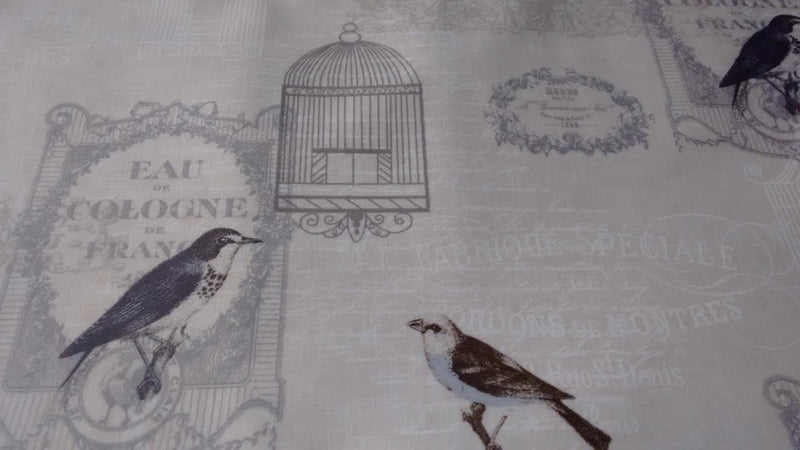 Round Wipe Clean Tablecloth PVC Oilcloth  132cm Vichy Birdcage