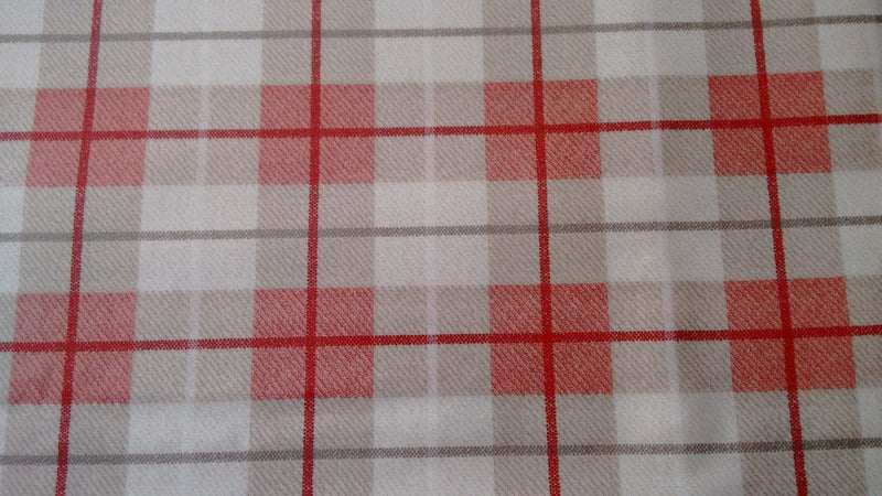 Round Wipe Clean Tablecloth PVC Oilcloth  132cm Tartan Red