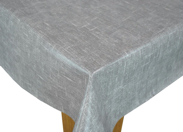 Square Wipe Clean Tablecloth  PVC Oilcloth 132cm x 132cm Linum Grey