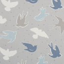 Square Wipe Clean Tablecloth  PVC Oilcloth 132cm x 132cm Seabirds Grey Mist