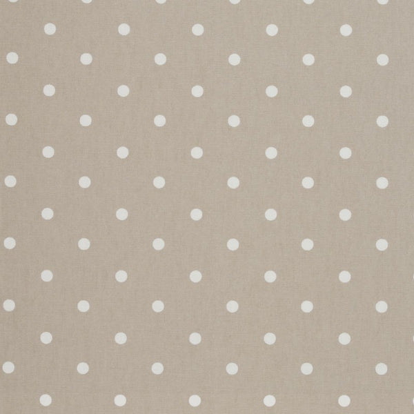Round Wipe Clean Tablecloth PVC Oilcloth  132cm Dotty Taupe
