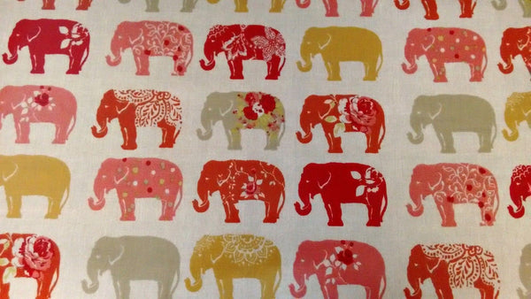 Round Wipe Clean Tablecloth PVC Oilcloth  132cm Elephant Spice