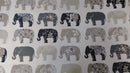 Square Wipe Clean Tablecloth  PVC Oilcloth 132cm x 132cm Elephant Natural