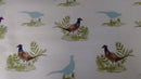 Round Wipe Clean Tablecloth PVC Oilcloth  132cm Pheasant Natural