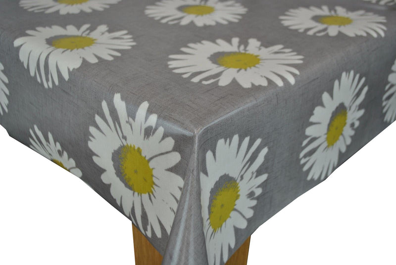 Square Wipe Clean Tablecloth  PVC Oilcloth 132cm x 132cm Capri Daisy Chartreuse